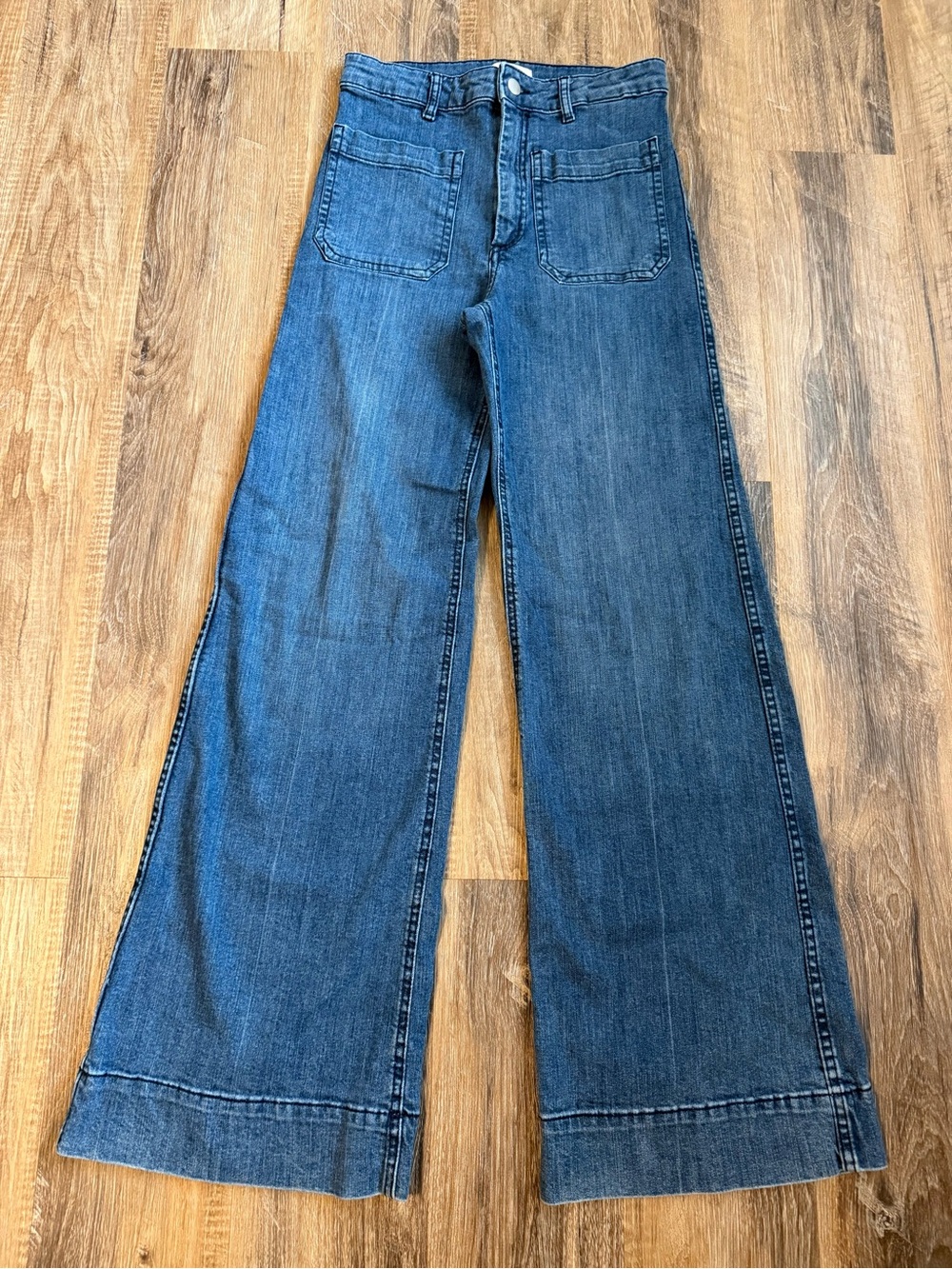 H&M Wide-Leg High-Rise Jeans in Blue